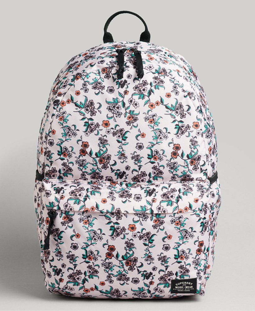 mochila montana estampada com flores rosa