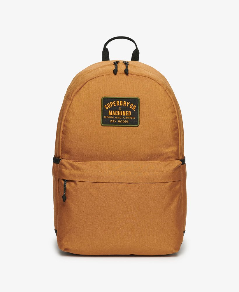 mochila patch montana em denim co marrom tabaco