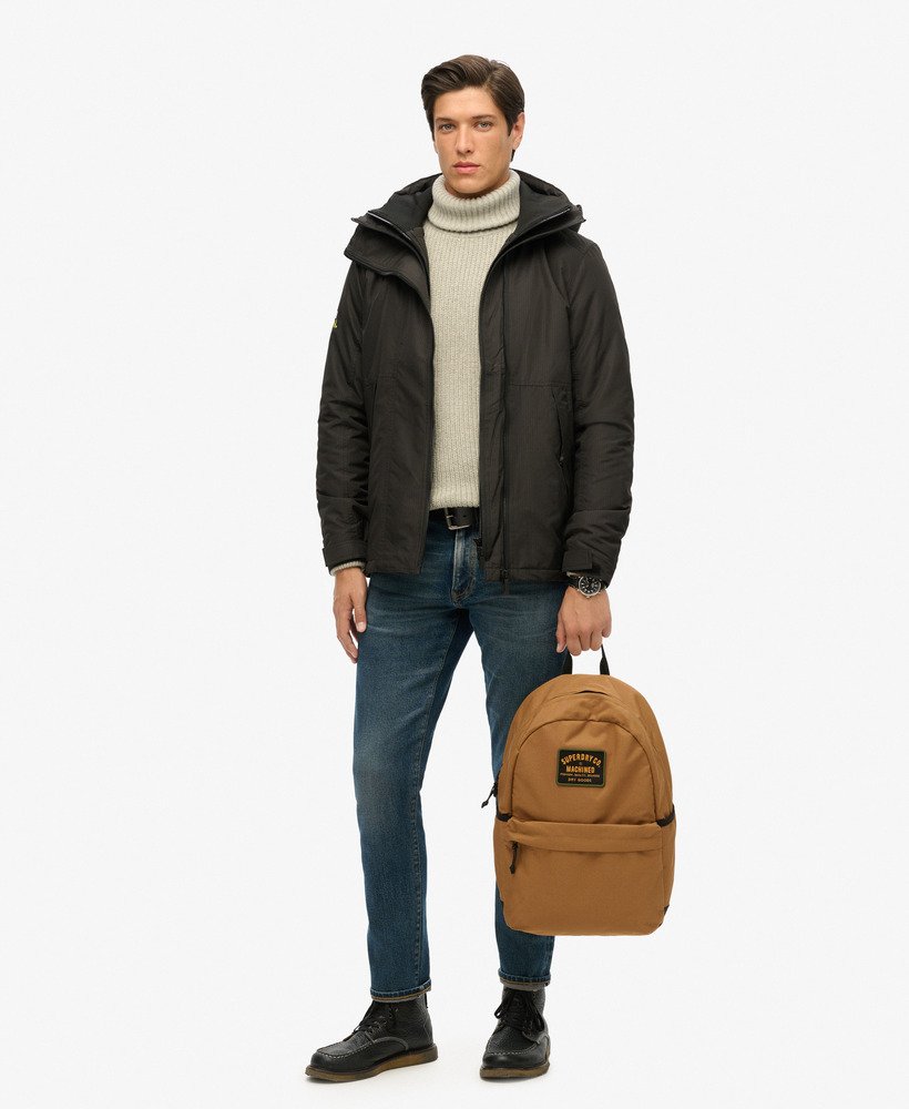 mochila patch montana em denim co marrom tabaco