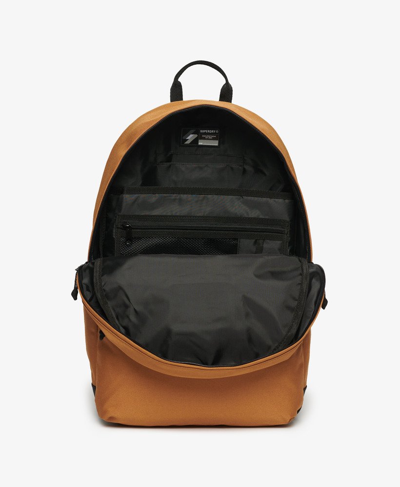 mochila patch montana em denim co marrom tabaco