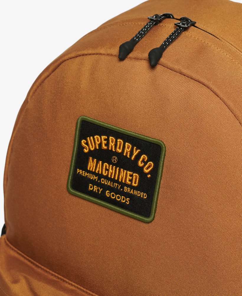 mochila patch montana em denim co marrom tabaco