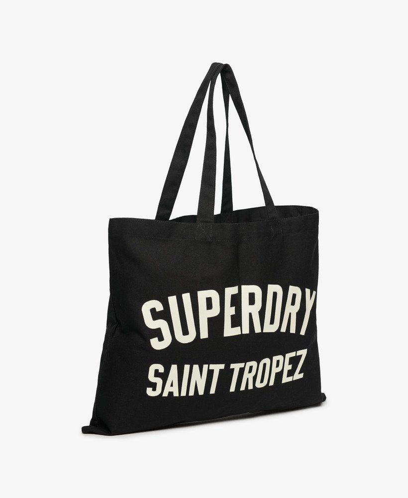 bolsa tote superdry na cor pretabranca.
