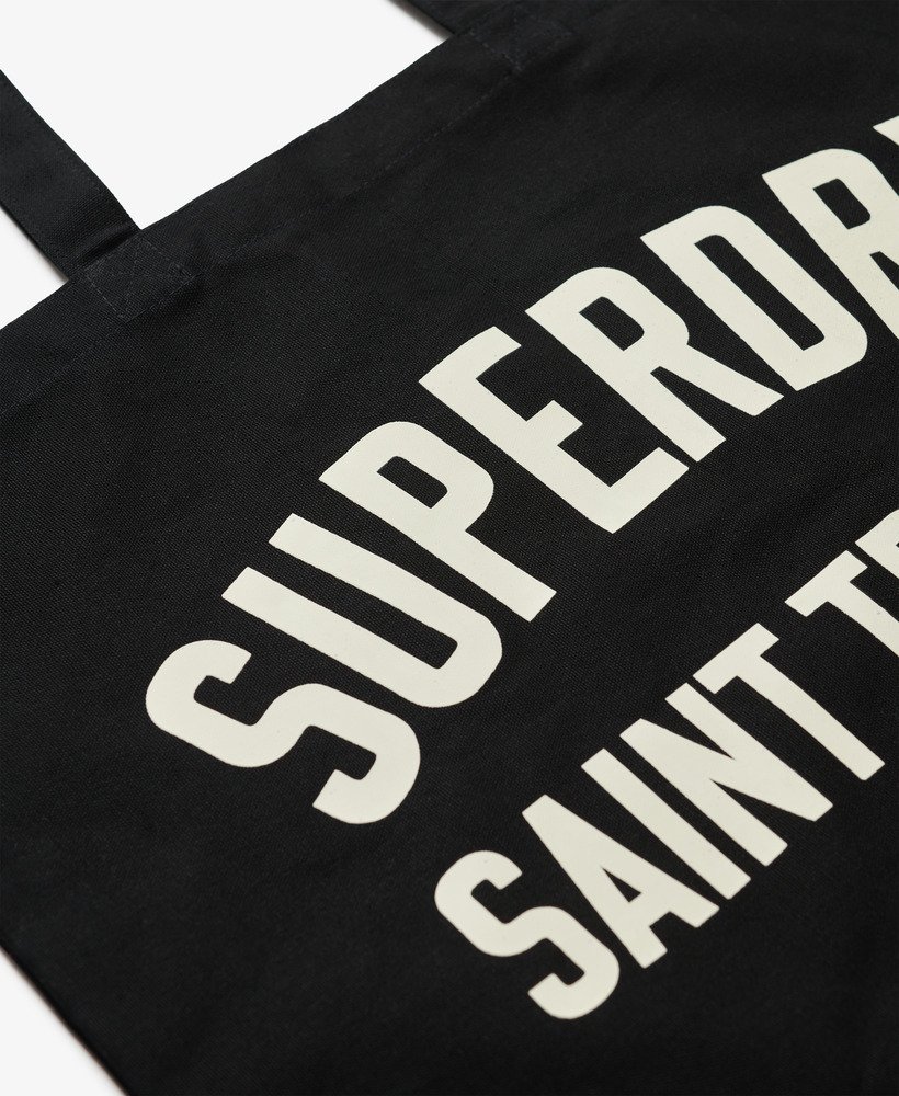 bolsa tote superdry na cor pretabranca.