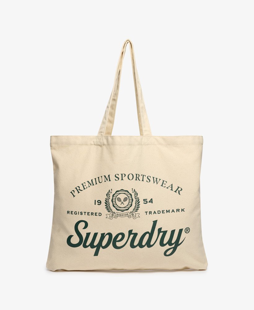 bolsa superdry tote em marrom naturalverde esmalte