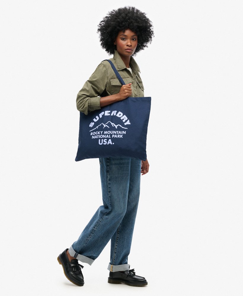 bolsa superdry tote na cor richest navyblue heron