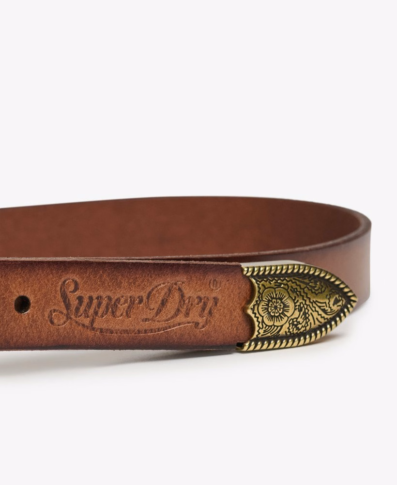 Cinto fino de couro estilo western