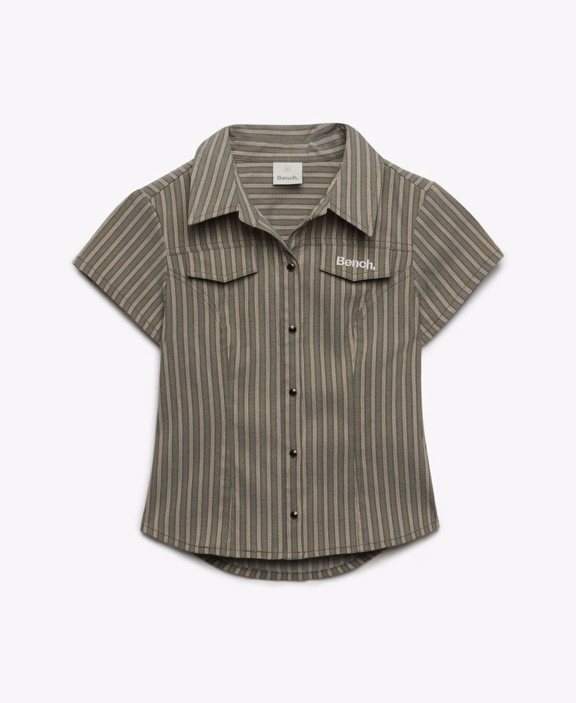 Camisa de manga curta listrada Bench Fitted