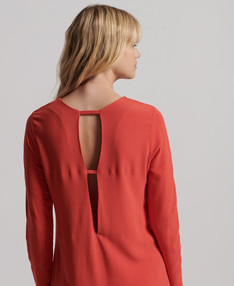 vestido midi de manga comprida studios na cor purê de abóbora