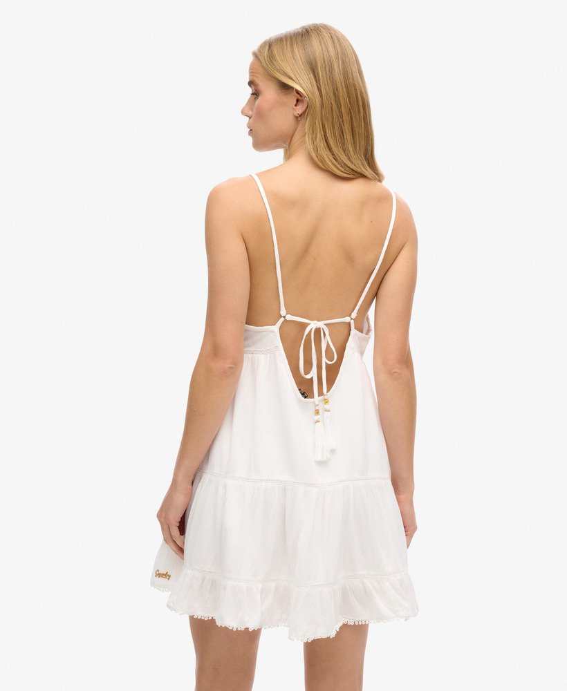 mini vestido de alcinha de praia na cor Óptica