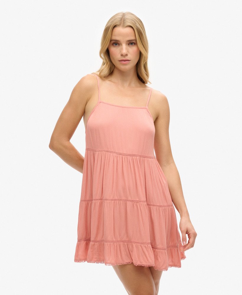 vestido curto de praia estilo camisola na cor rosa areia do deserto