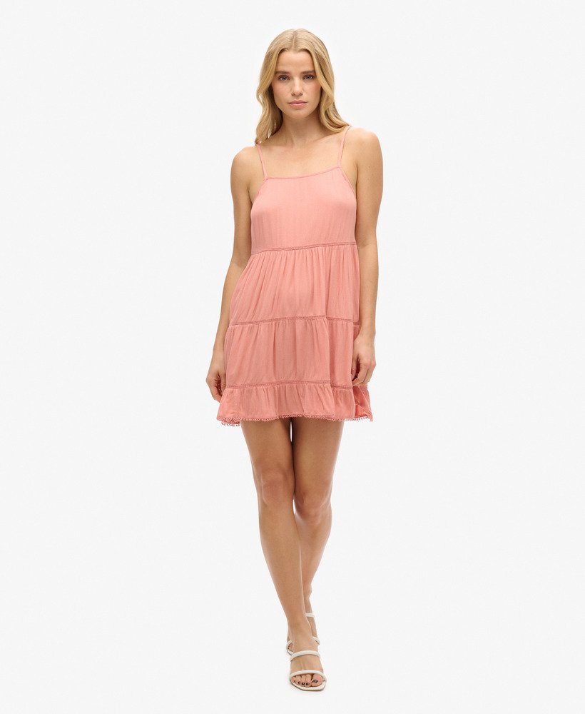vestido curto de praia estilo camisola na cor rosa areia do deserto