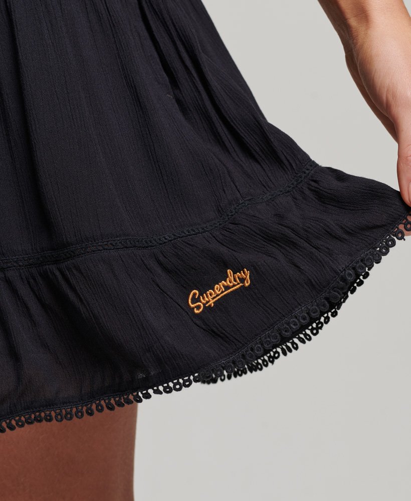 vestido curto de praia estilo camisola na cor azul-marinho eclipse.