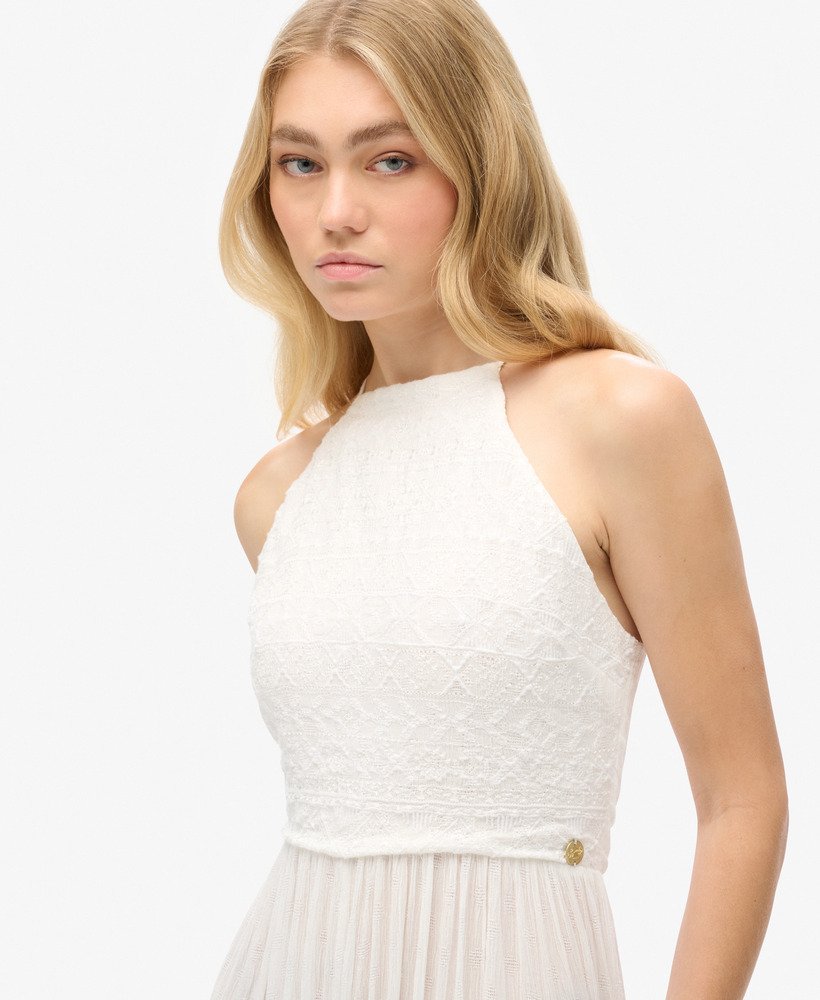 macacão bordado em branco off-white