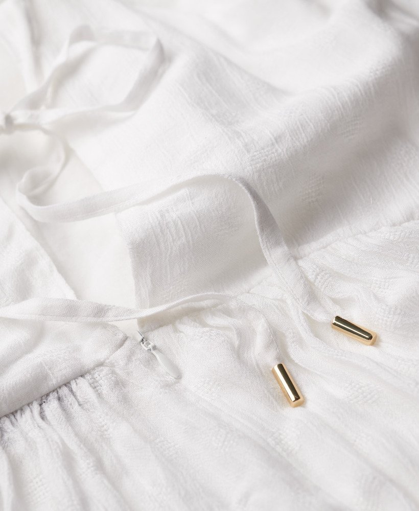 macacão bordado em branco off-white