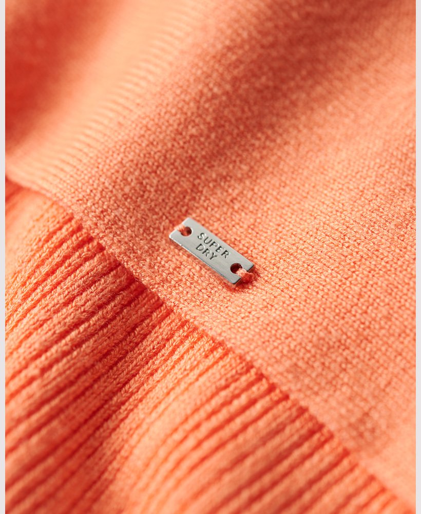 vestido curto de tricô sem costas na cor laranja melão