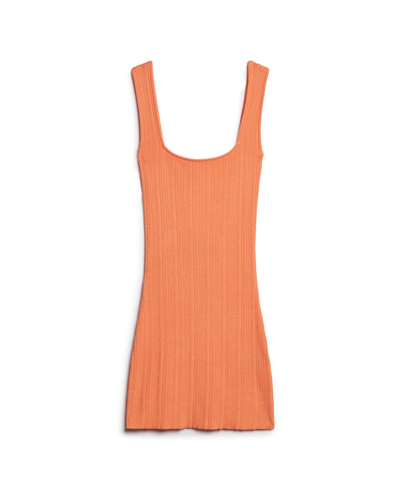 vestido curto de tricô sem costas na cor laranja melão