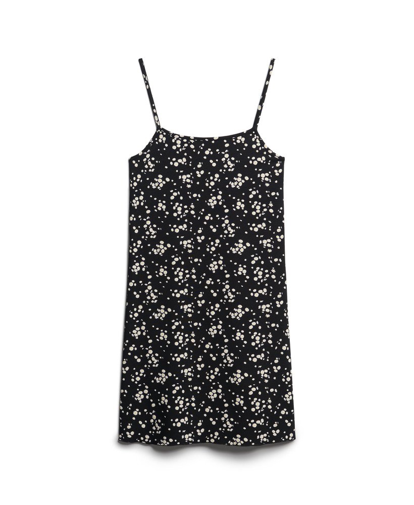 vestido curto de alças estampado em jersey com estampa de margaridas sasha