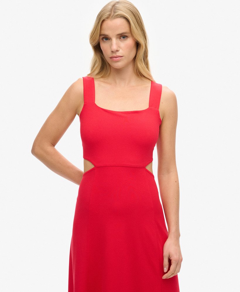 vestido midi com recortes em jersey na cor óticakelly