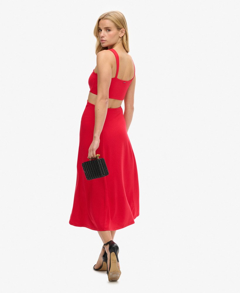 vestido midi com recortes em jersey na cor óticakelly