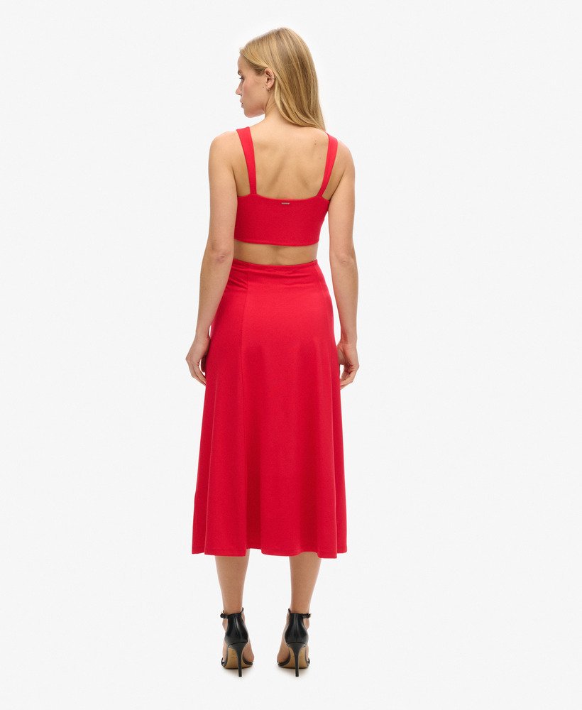 vestido midi com recortes em jersey na cor óticakelly