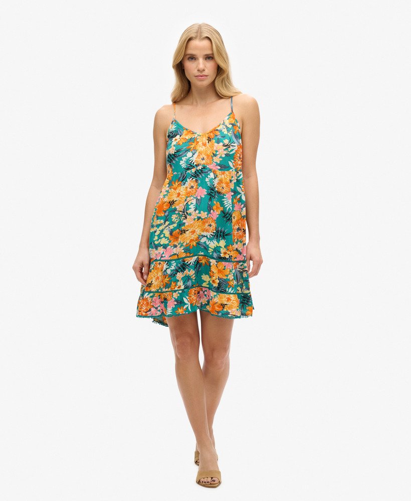 vestido curto de praia estilo camisola na cor azul anêmona de bali.