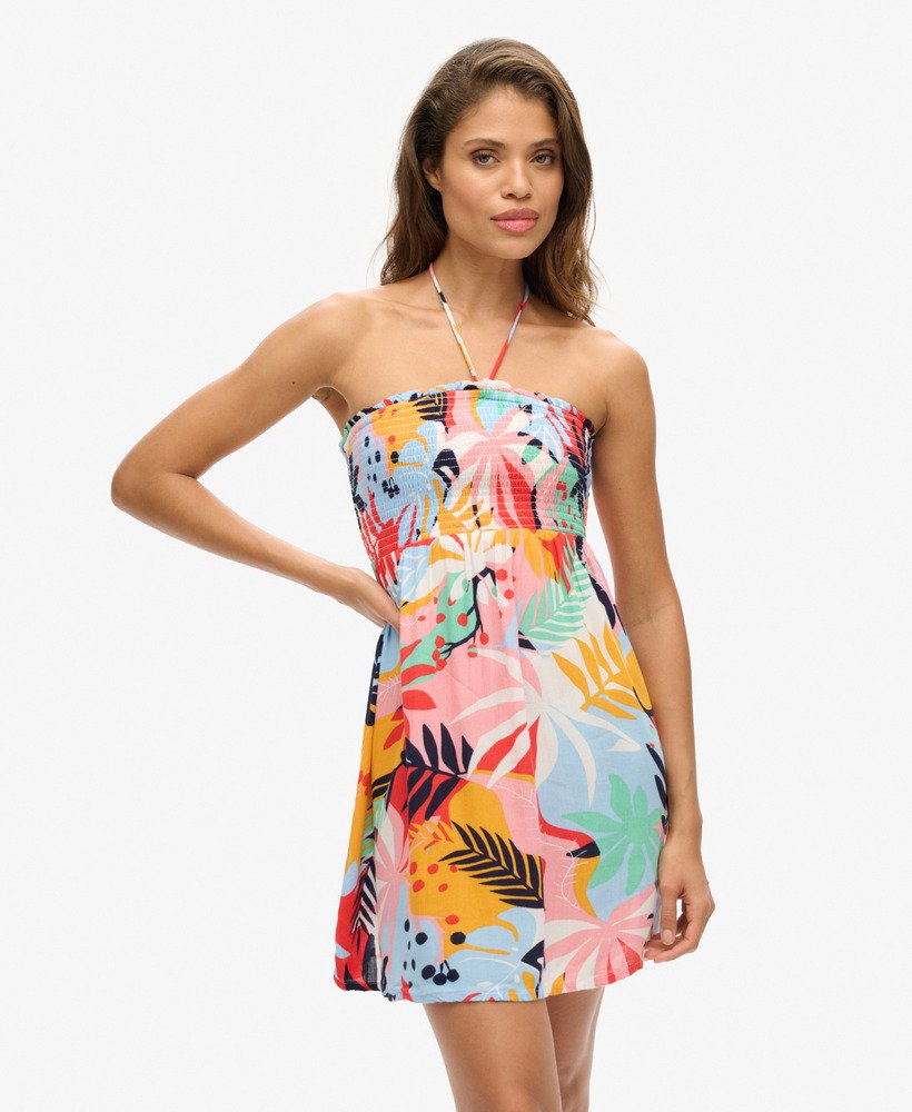 mini vestido de praia em tom pêssego da selva