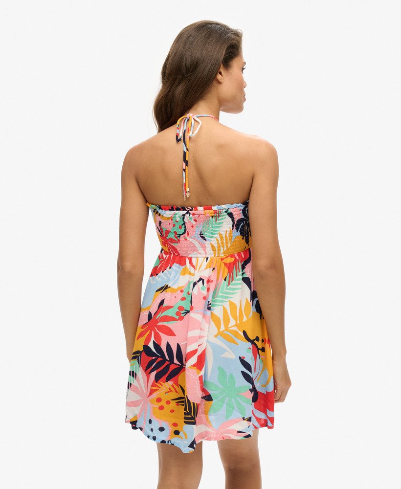 mini vestido de praia em tom pêssego da selva