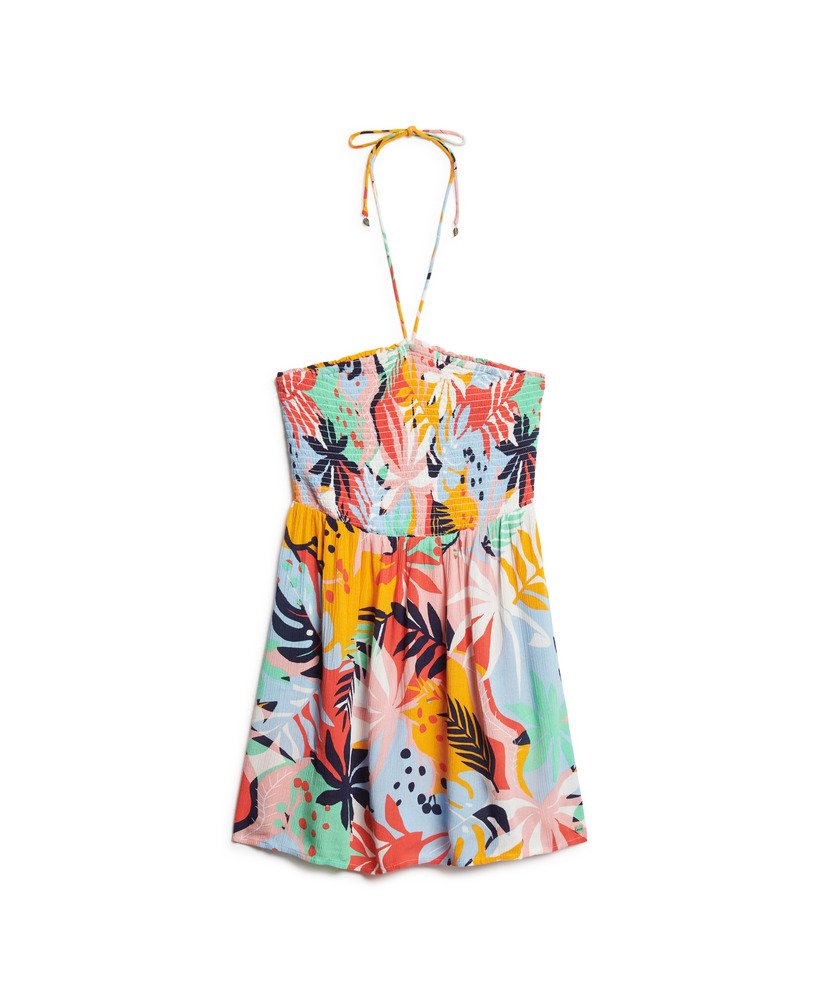 mini vestido de praia em tom pêssego da selva