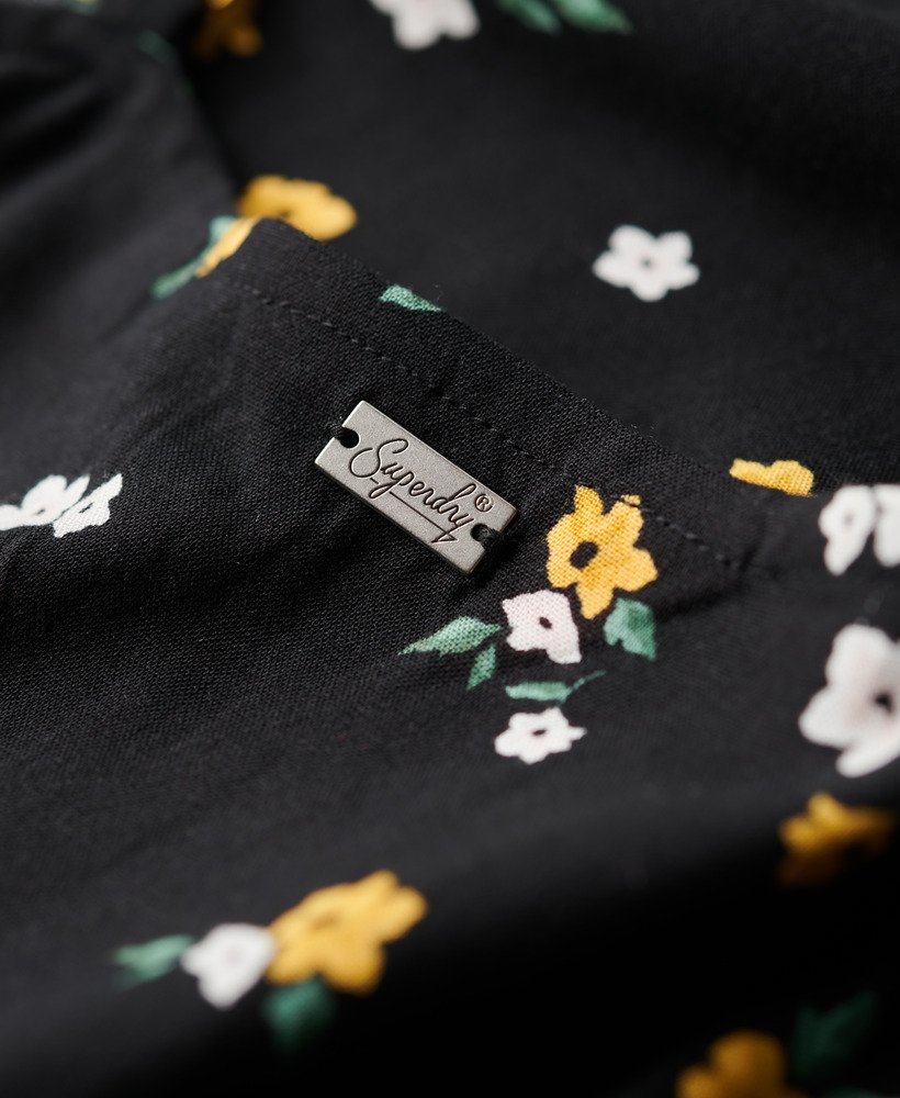 vestido midi de alcinha com botões e estampa floral candice.