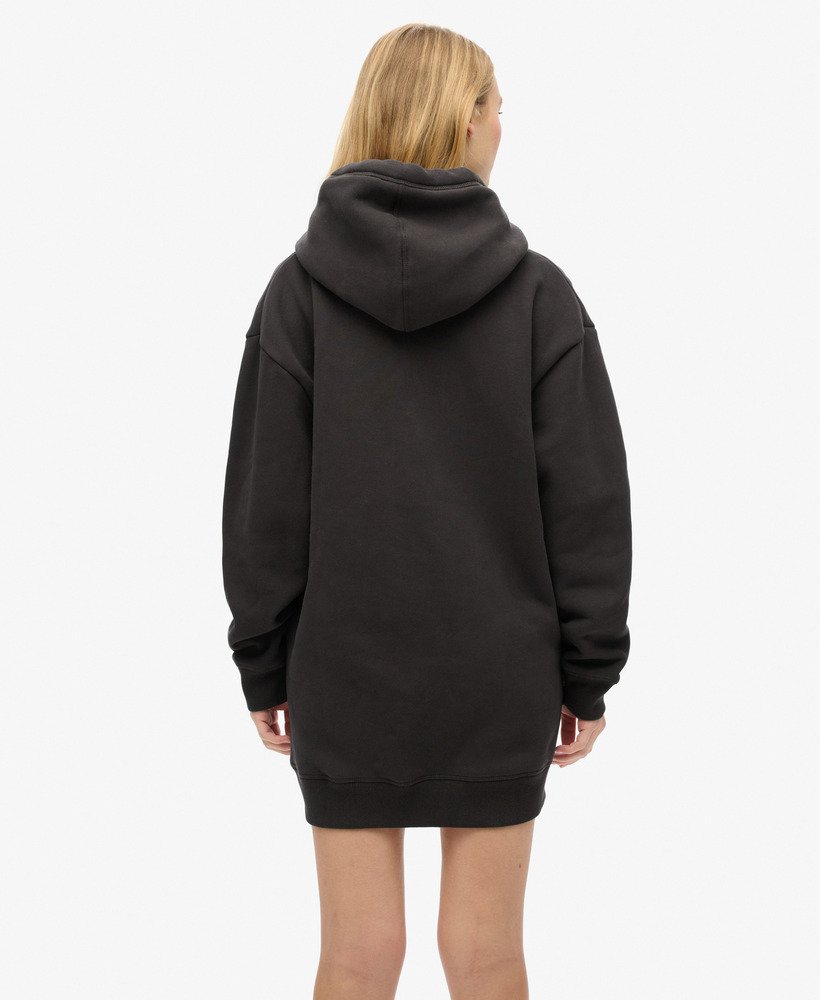 vestido essencial com capuz na cor preto bison
