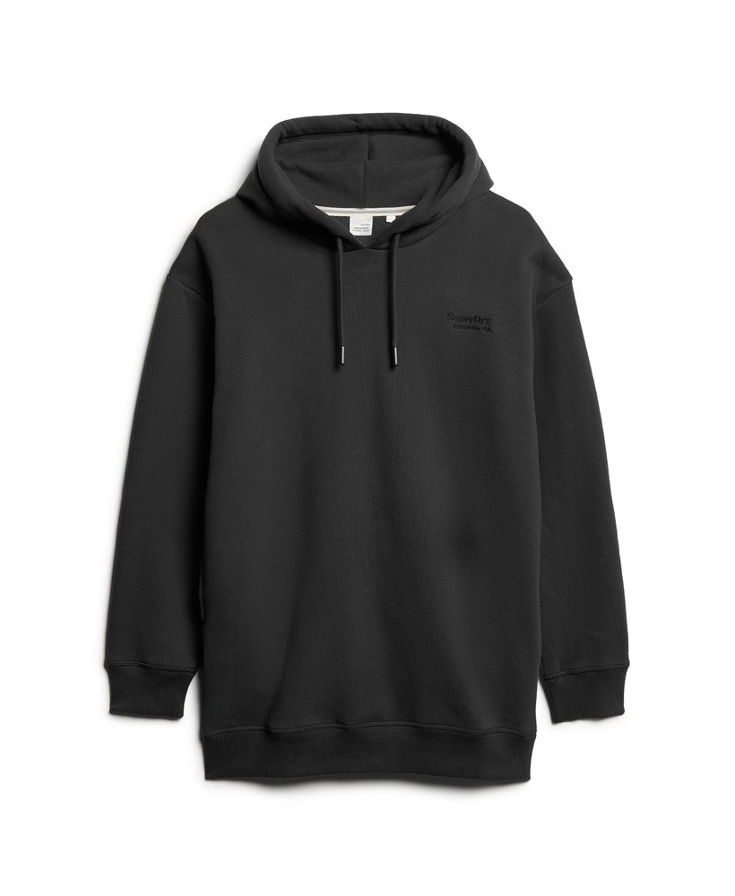 vestido essencial com capuz na cor preto bison