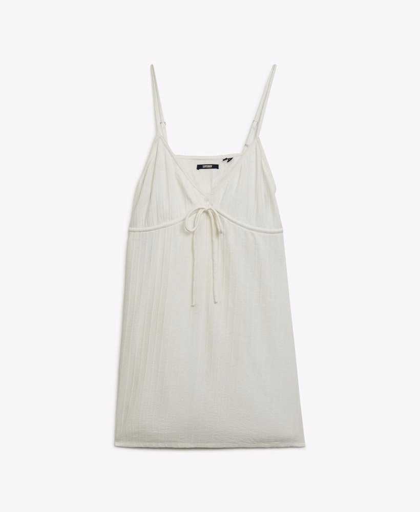 Vestido curto de alças texturizado