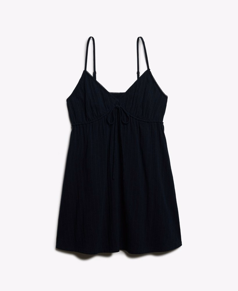 Vestido curto de alças texturizado