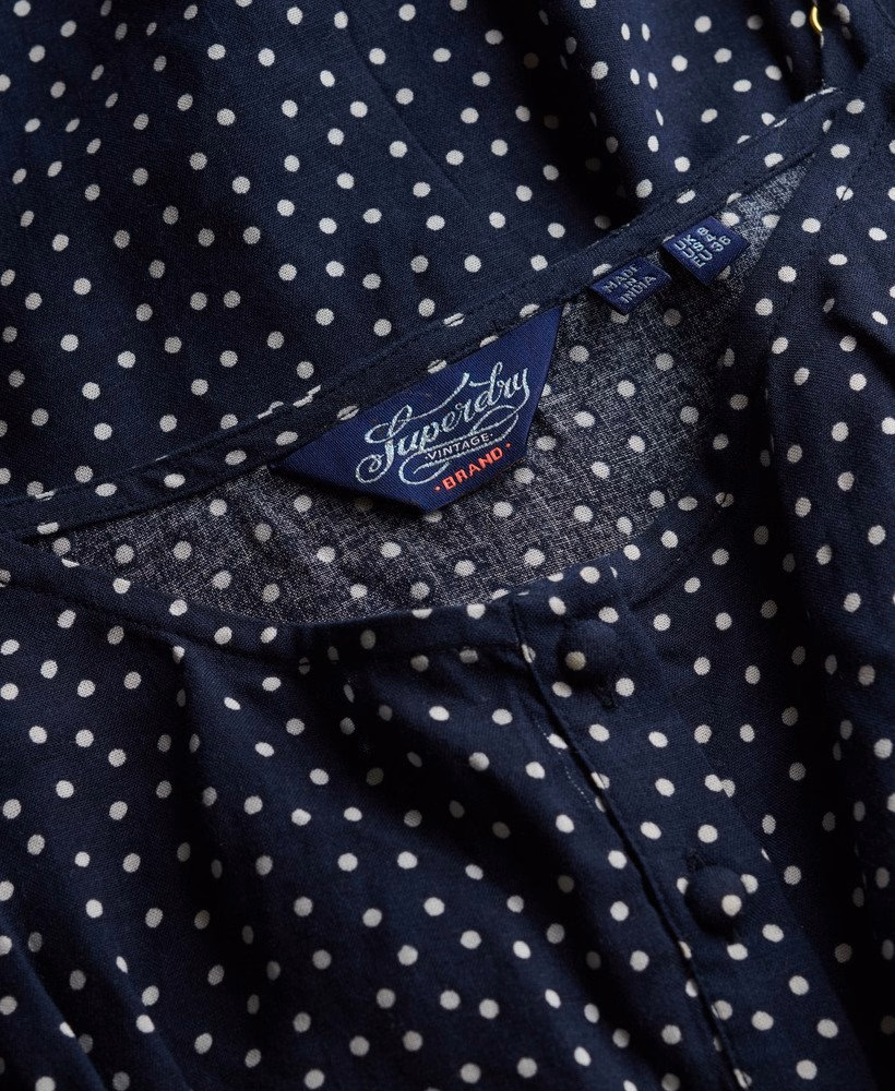 Vestido midi de alcinha estampado com botões