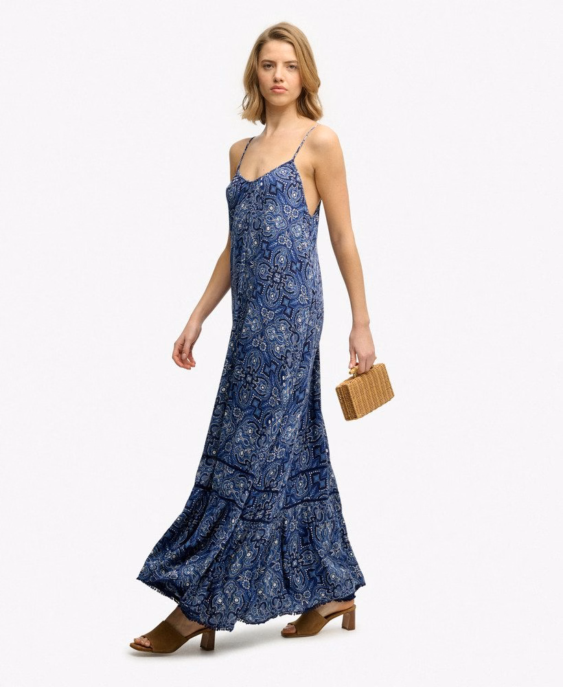 Vestido longo de alças