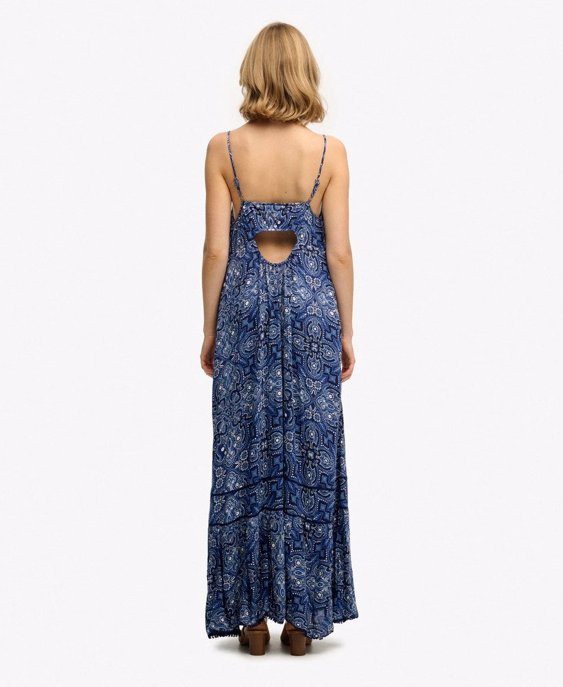 Vestido longo de alças