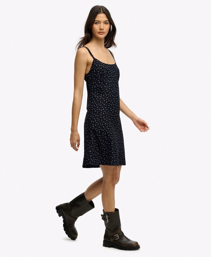 Vestido curto de alças estampado