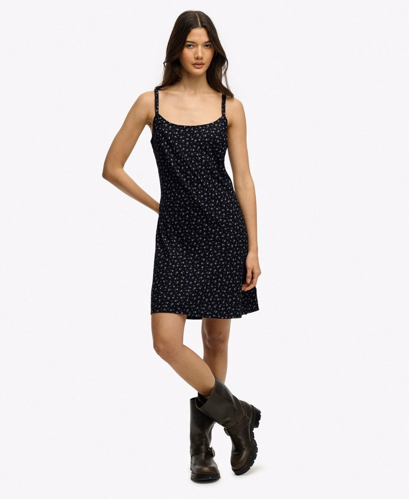 Vestido curto de alças estampado