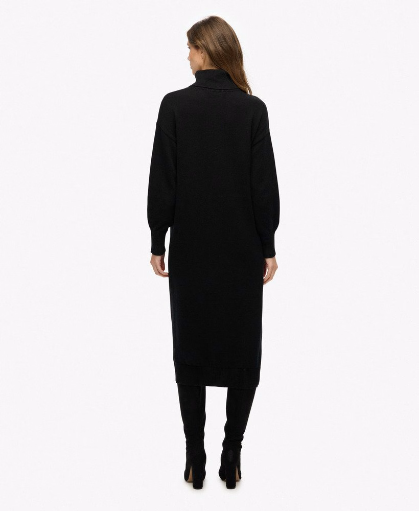 Vestido midi de gola alta