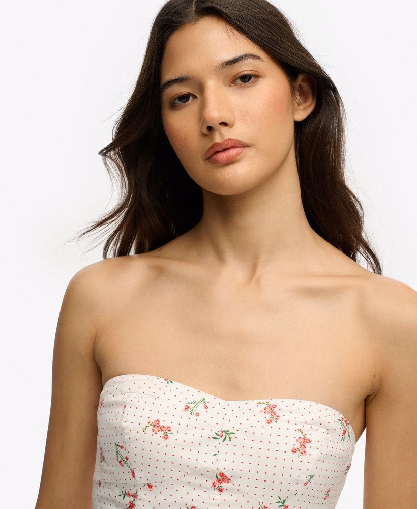 Vestido curto de alças com espartilho