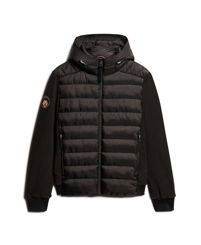 jaqueta bomber com capuz storm fleece na cor preta.