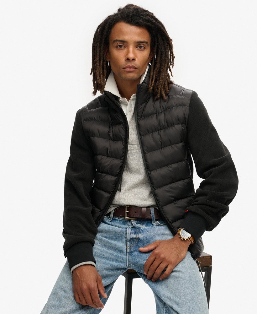 jaqueta bomber híbrida storm fleece na cor preta