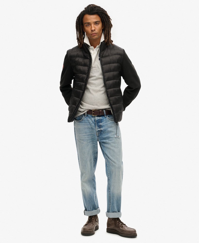 jaqueta bomber híbrida storm fleece na cor preta