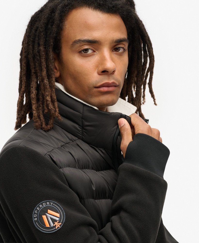 jaqueta bomber híbrida storm fleece na cor preta