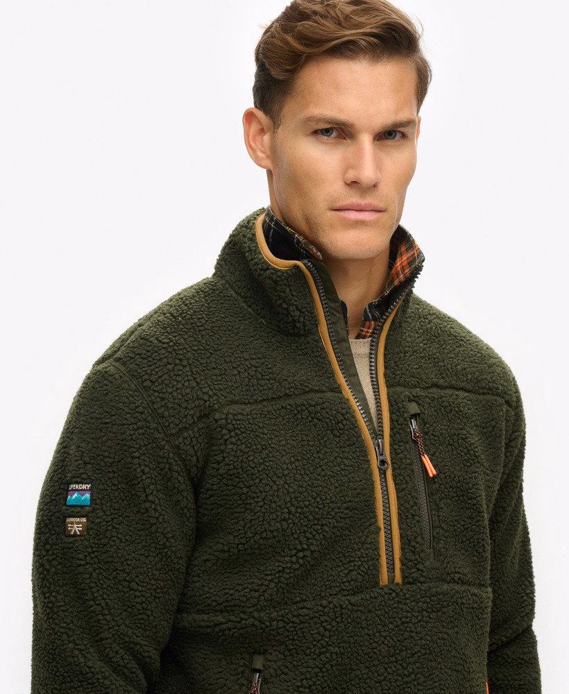 Fleece Sherpa para atividades ao ar livre com meio zíper