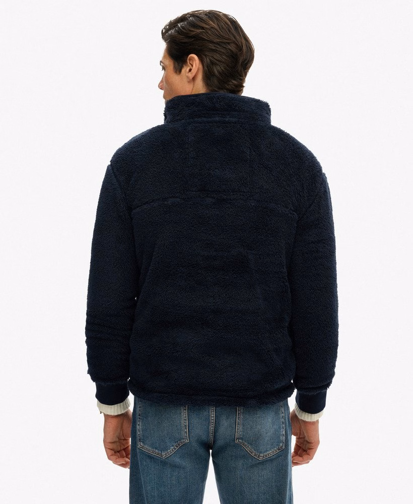 Suéter Henley de lã de pelo alto