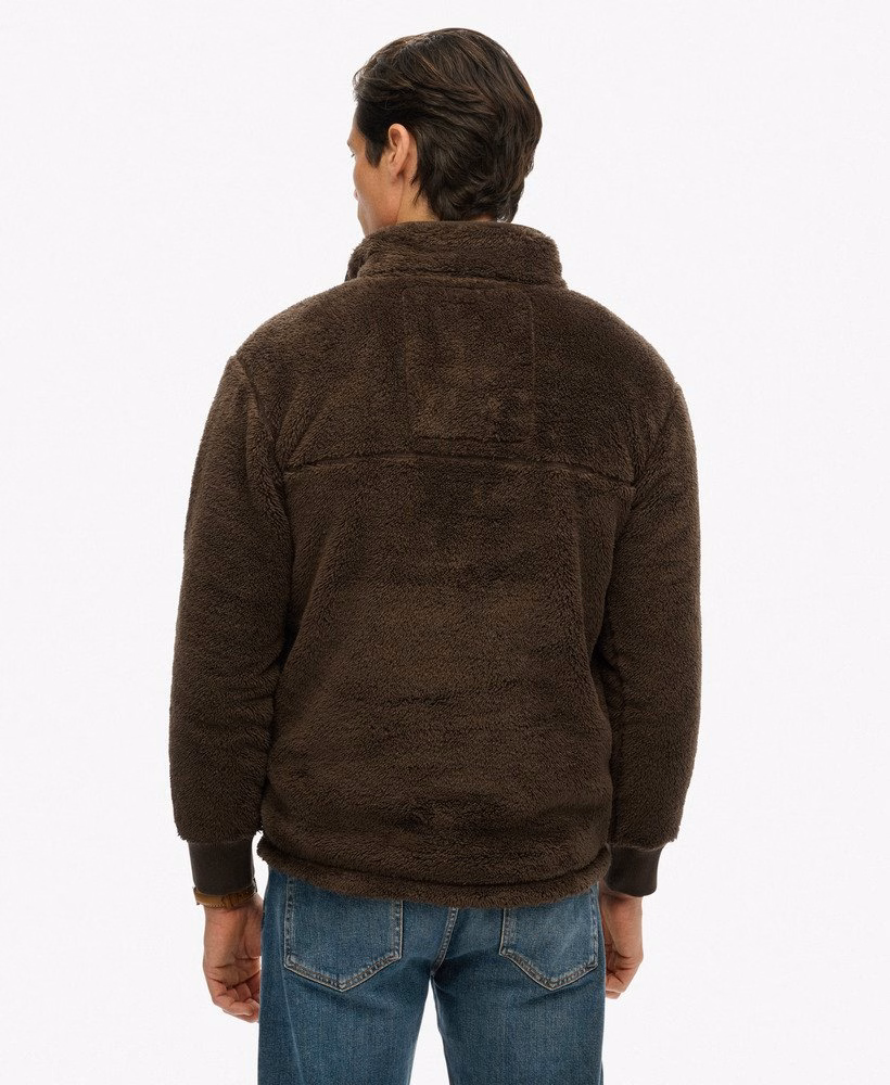 Suéter Henley de lã de pelo alto
