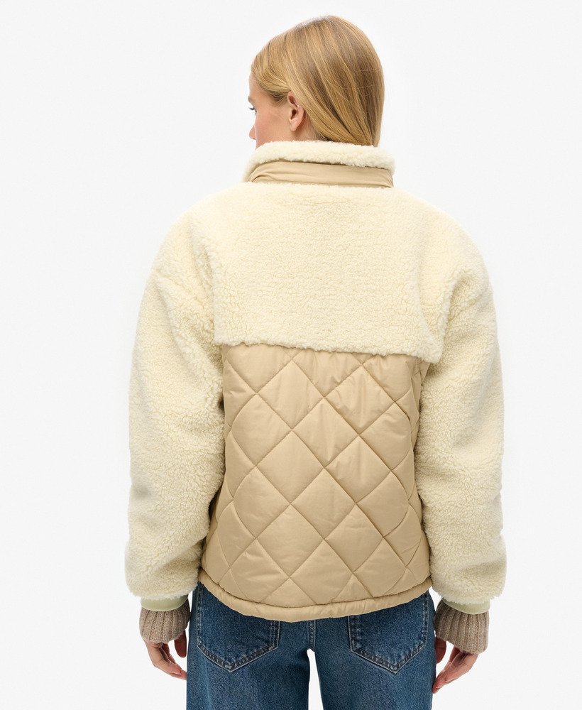 jaqueta híbrida de lã polar para trabalho na cor creme urbano