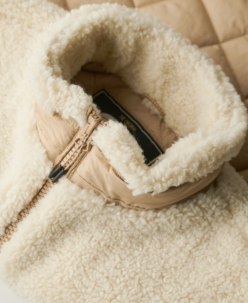 jaqueta híbrida de lã polar para trabalho na cor creme urbano