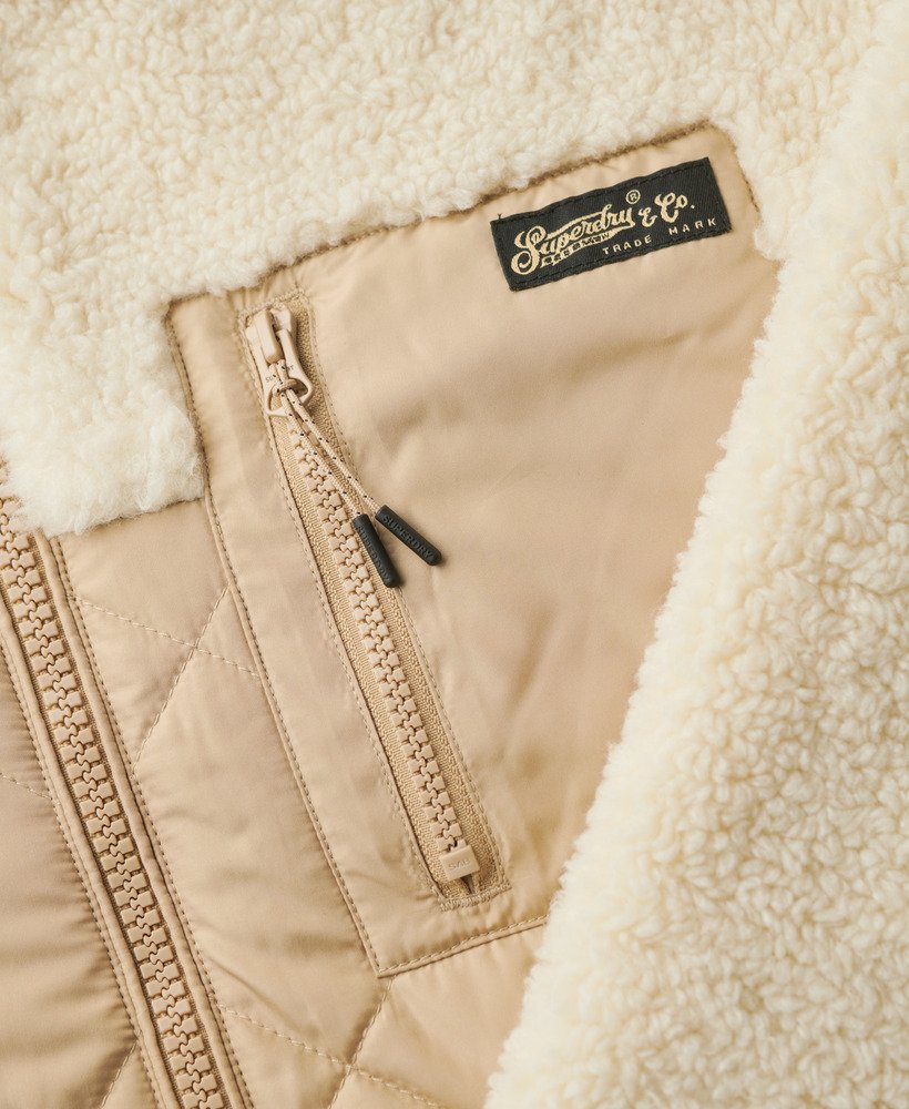 jaqueta híbrida de lã polar para trabalho na cor creme urbano